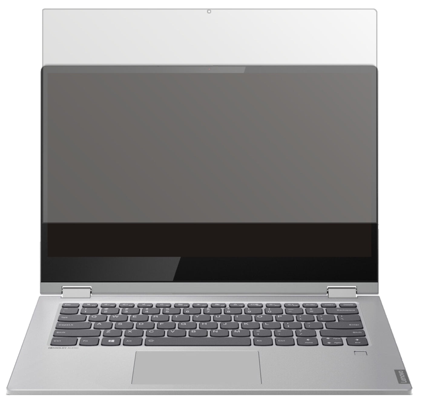 LenovoIdeapad C340 14 Zoll mit aufgebrachter dipos Displayschutzfolie, die lästige Fingerabdrücke minimiert