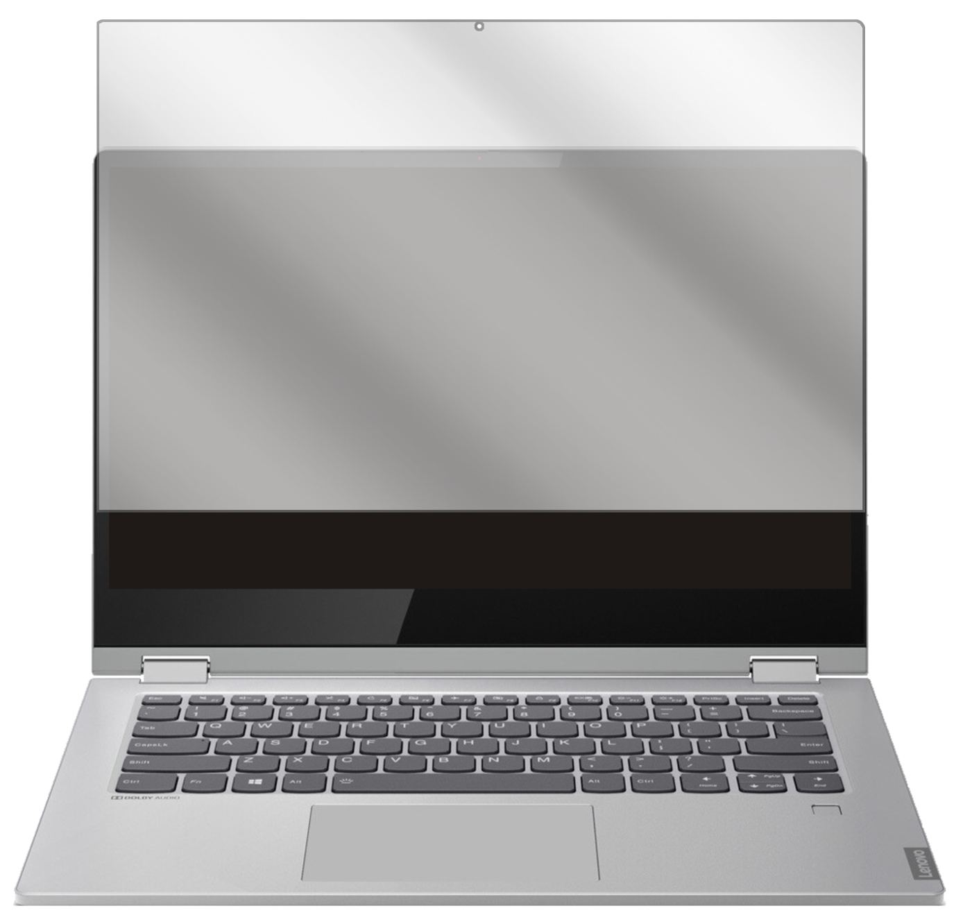 LenovoIdeapad C340 14 Zoll mit aufgebrachter dipos Displayschutzfolie, glasklare Darstellung ohne Einschränkungen