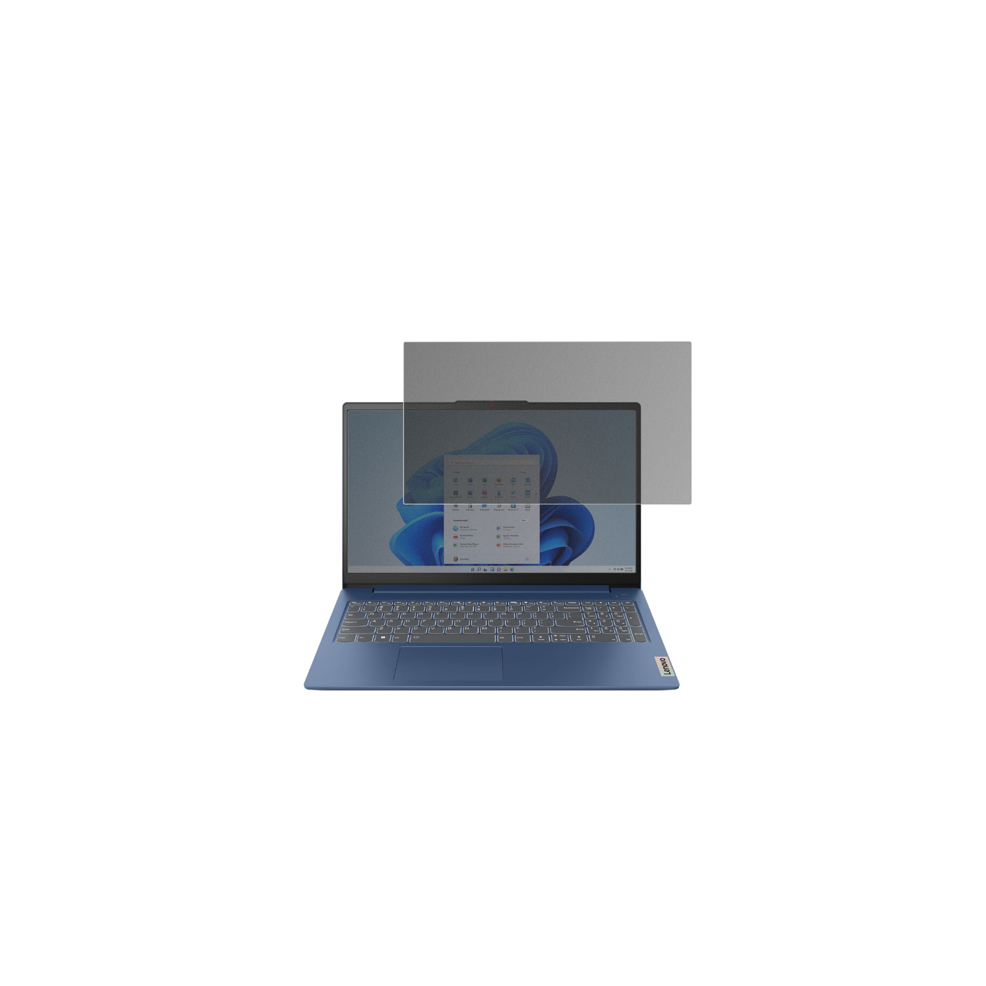 LenovoIdeaPad Slim 3 15.6 Zoll mit aufgebrachtem dipos Displayschutz, der seitliche Einblicke blockiert