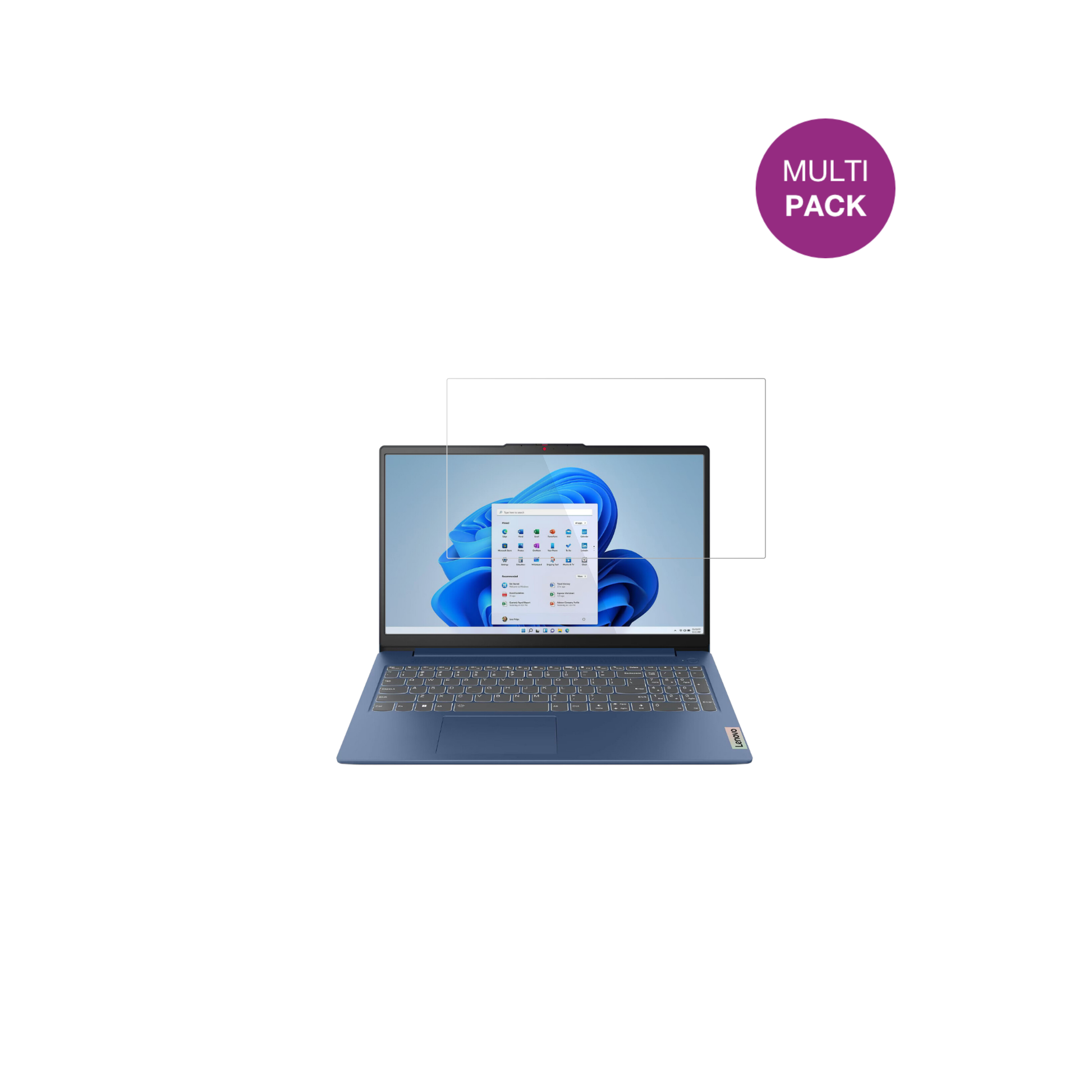 LenovoIdeaPad Slim 3 15.6 Zoll mit aufgebrachter dipos Displayschutzfolie, glasklare Darstellung ohne Einschränkungen