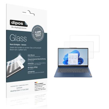 Matte Displayschutzfolie von dipos passend für Lenovo IdeaPad Slim 3 15.6 Zoll, 9H kratzfest und blasenfrei montiert