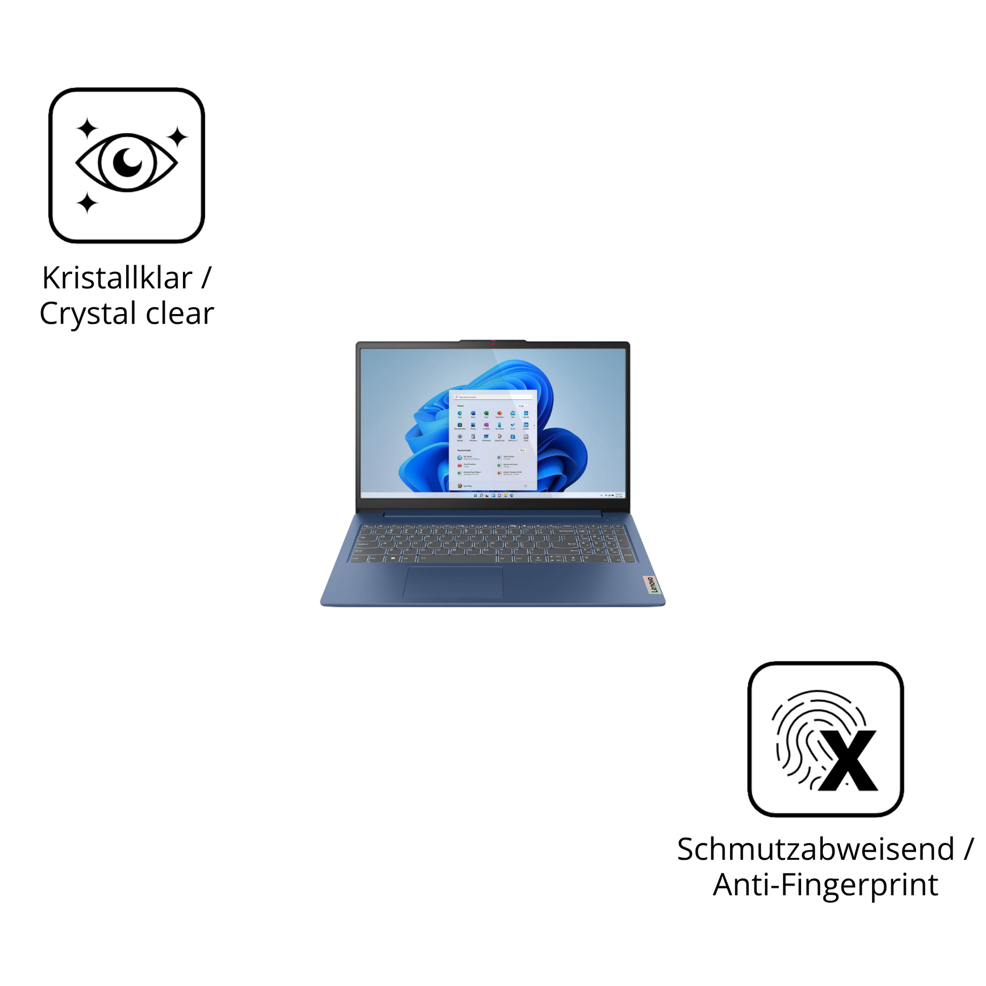 Flexible TPU-Folie passend zugeschnitten für Lenovo IdeaPad Slim 3 15.6 Zoll, vollständige Abdeckung