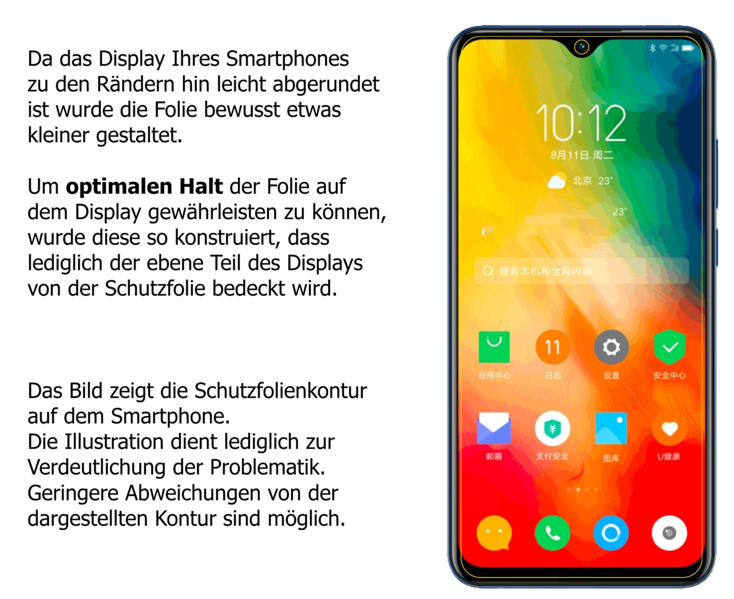 Privatsphäre-Schutz durch Sichtschutz-Folie passend zugeschnitten für Lenovo K6 Enjoy