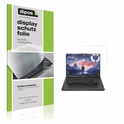 Matte Displayschutzfolie von dipos passend für Lenovo Legion Pro 5 16 Zoll, präziser Zuschnitt und blasenfrei montiert