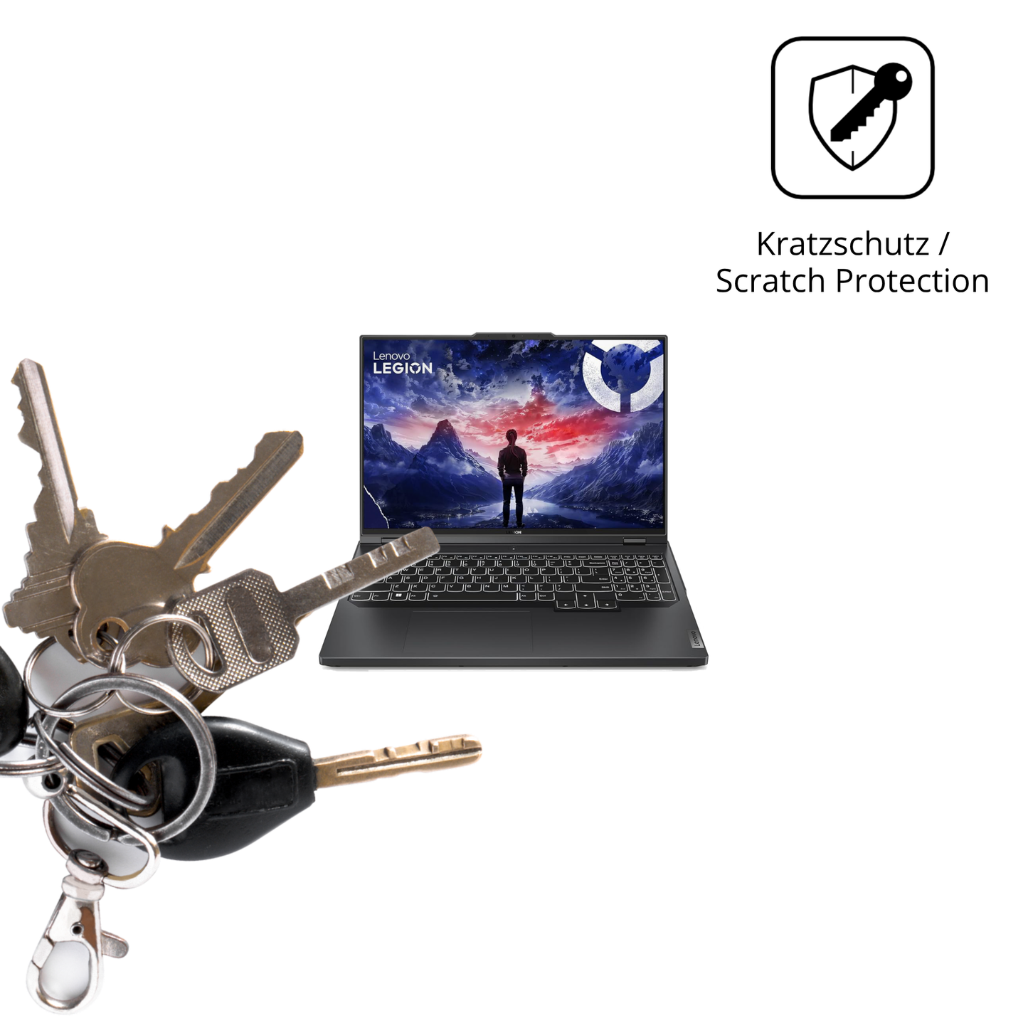 Schutz gegen Kratzer auf dem Lenovo Legion Pro 5 16 Zoll Glas durch Schlüssel oder Ähnliches