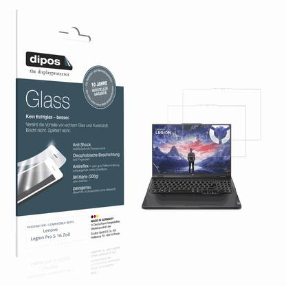 Matte Displayschutzfolie von dipos passend für Lenovo Legion Pro 5 16 Zoll, 9H kratzfest und blasenfrei montiert