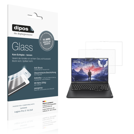 Matte Displayschutzfolie von dipos passend für Lenovo Legion Pro 5 16 Zoll, 9H kratzfest und blasenfrei montiert