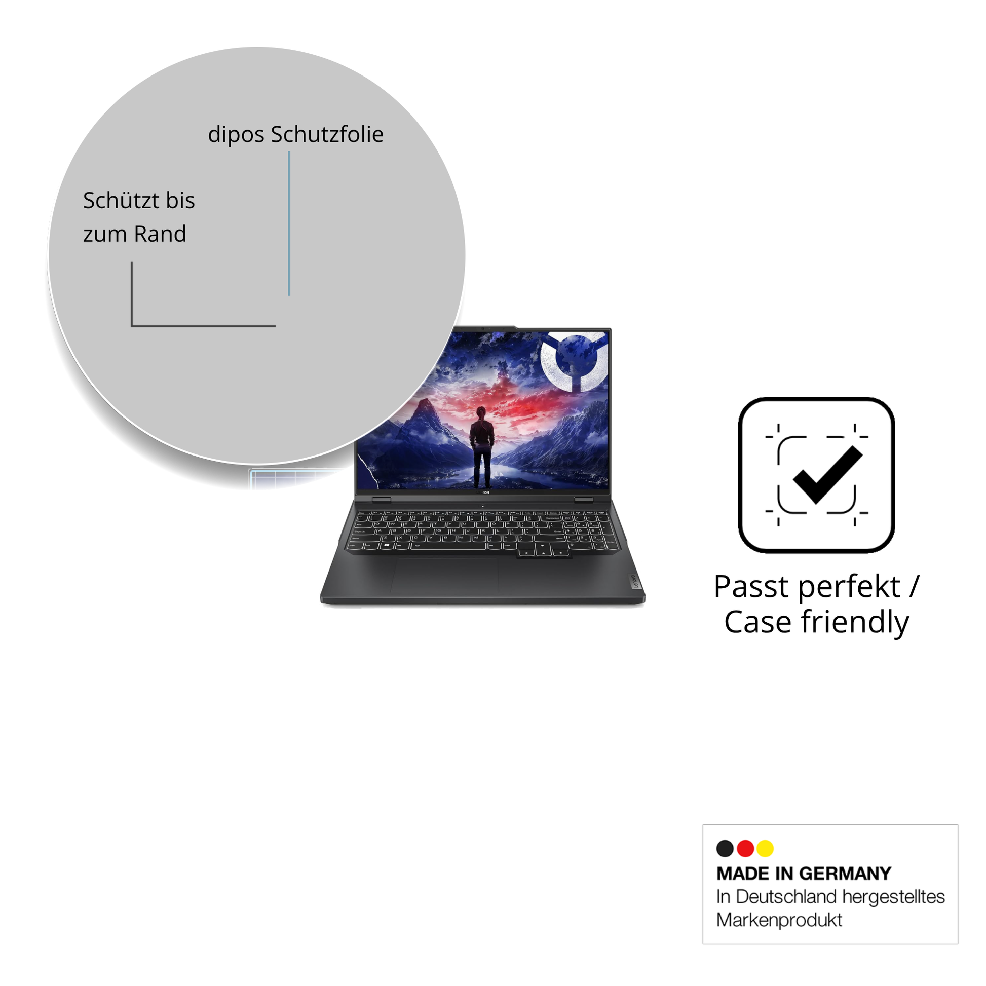 Besonders flexibler Displayschutz mit Anti-Shock-Schicht im Materialmix