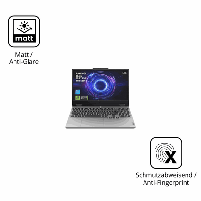 Dünne und entspiegelnde Folie passend zugeschnitten für Lenovo LOQ Gaming AI 15.6 Zoll