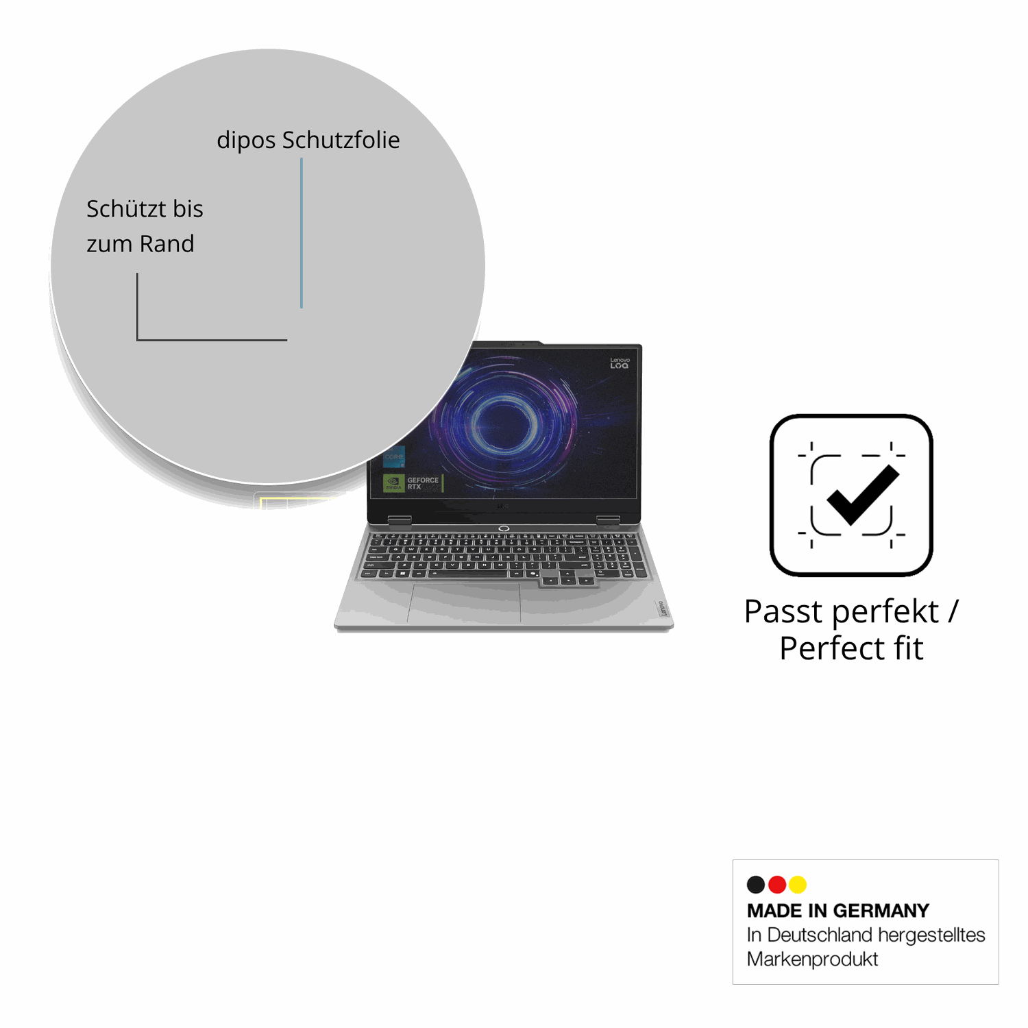 Schutz gegen Kratzer auf dem Lenovo LOQ Gaming AI 15.6 Zoll Glas durch Schlüssel oder Ähnliches