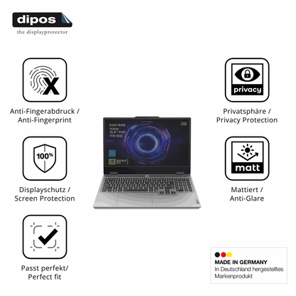 Privatsphäre-Schutz durch Sichtschutz-Folie passend zugeschnitten für Lenovo LOQ Gaming AI 15.6 Zoll