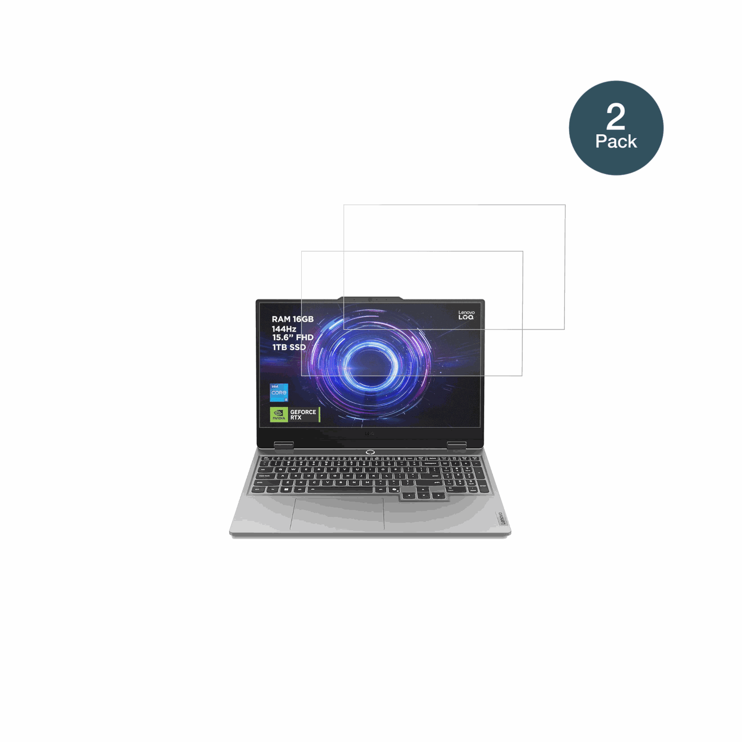 LenovoLOQ Gaming AI 15.6 Zoll mit aufgebrachter dipos Panzerfolie, die lästige Fingerabdrücke minimiert