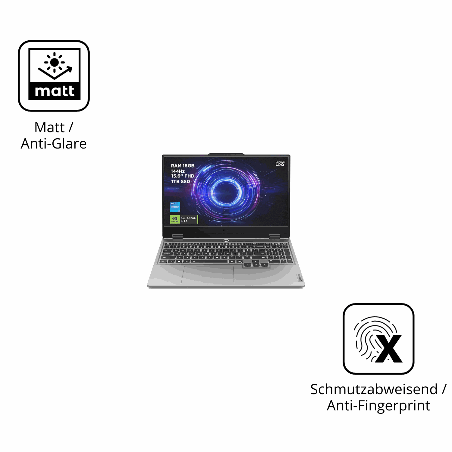 9H Hartbeschichtete, flexible Folie passend zugeschnitten für Lenovo LOQ Gaming AI 15.6 Zoll