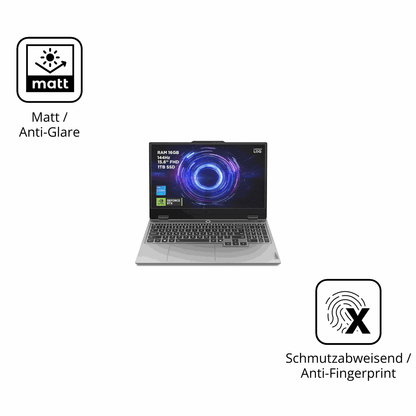 9H Hartbeschichtete, flexible Folie passend zugeschnitten für Lenovo LOQ Gaming AI 15.6 Zoll