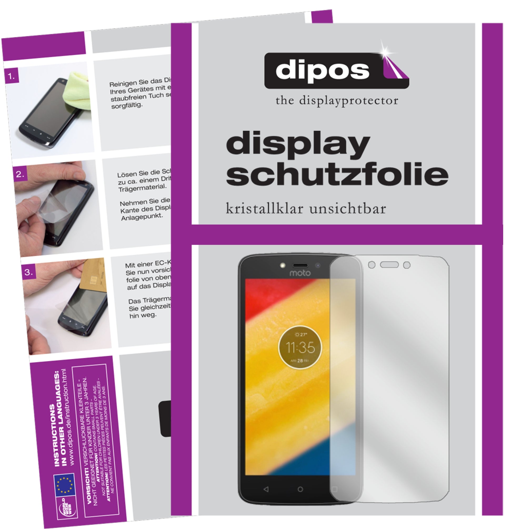 Kristallklare, dünne Schutzfolie: Kratzfest & passgenau für Lenovo-Moto C