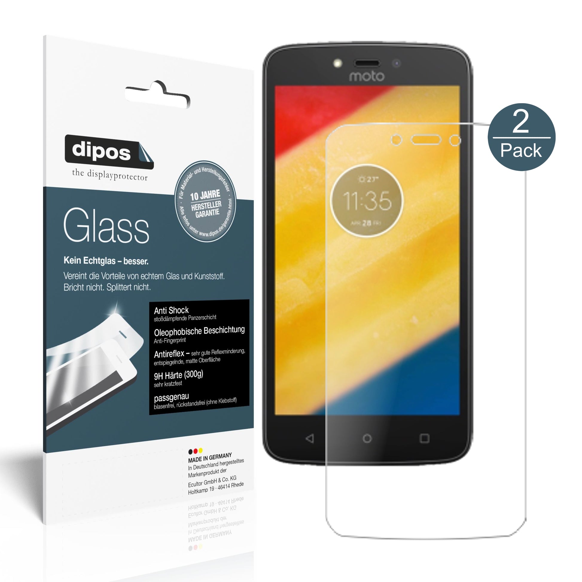 Mattes Panzerglas: Schutz vor Brüchen, Fingerabdrücken und Bildschirmblendung für Lenovo-Moto C