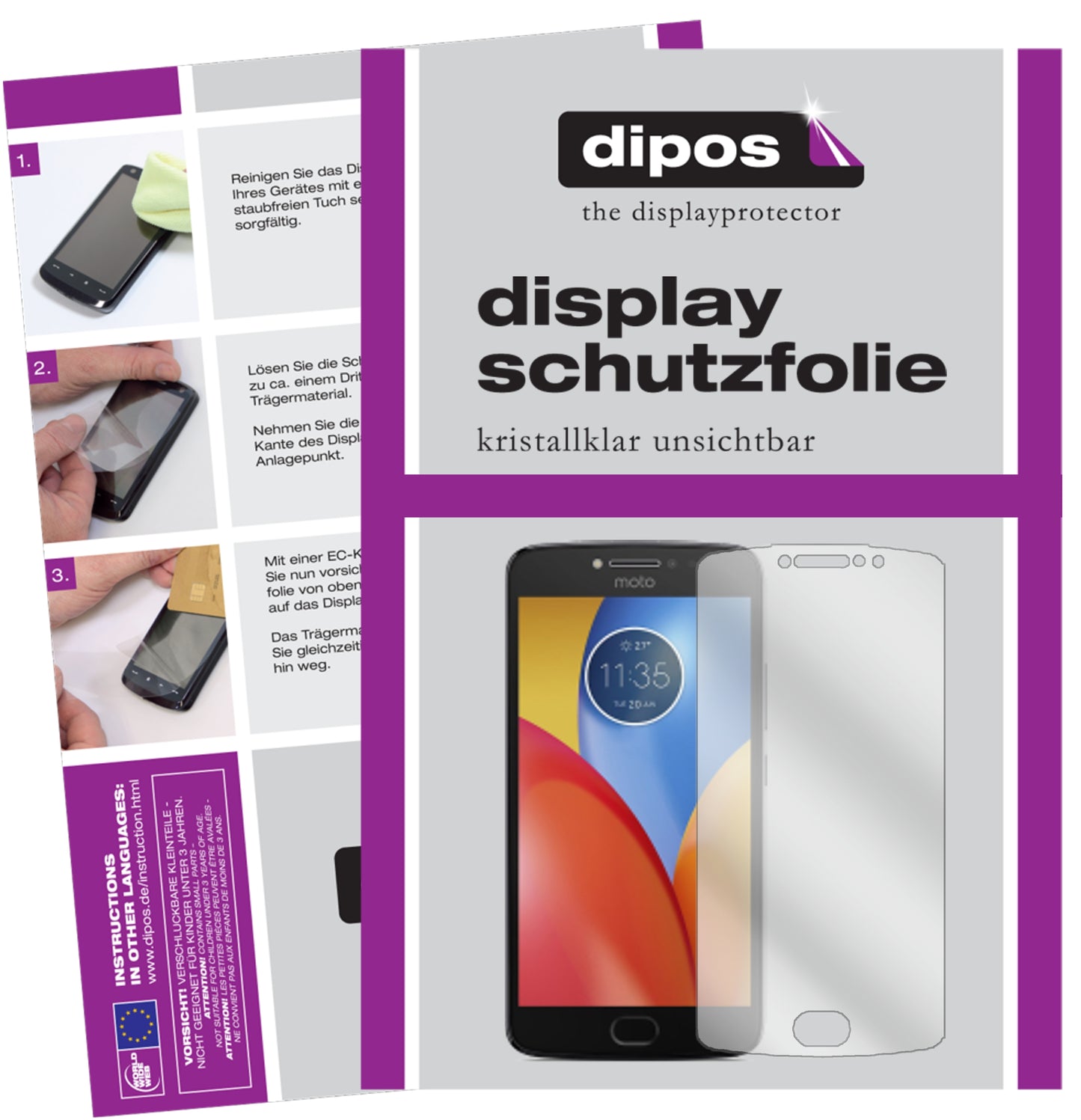 Kristallklare, dünne Schutzfolie: Kratzfest & passgenau für Lenovo-Moto E4 Plus