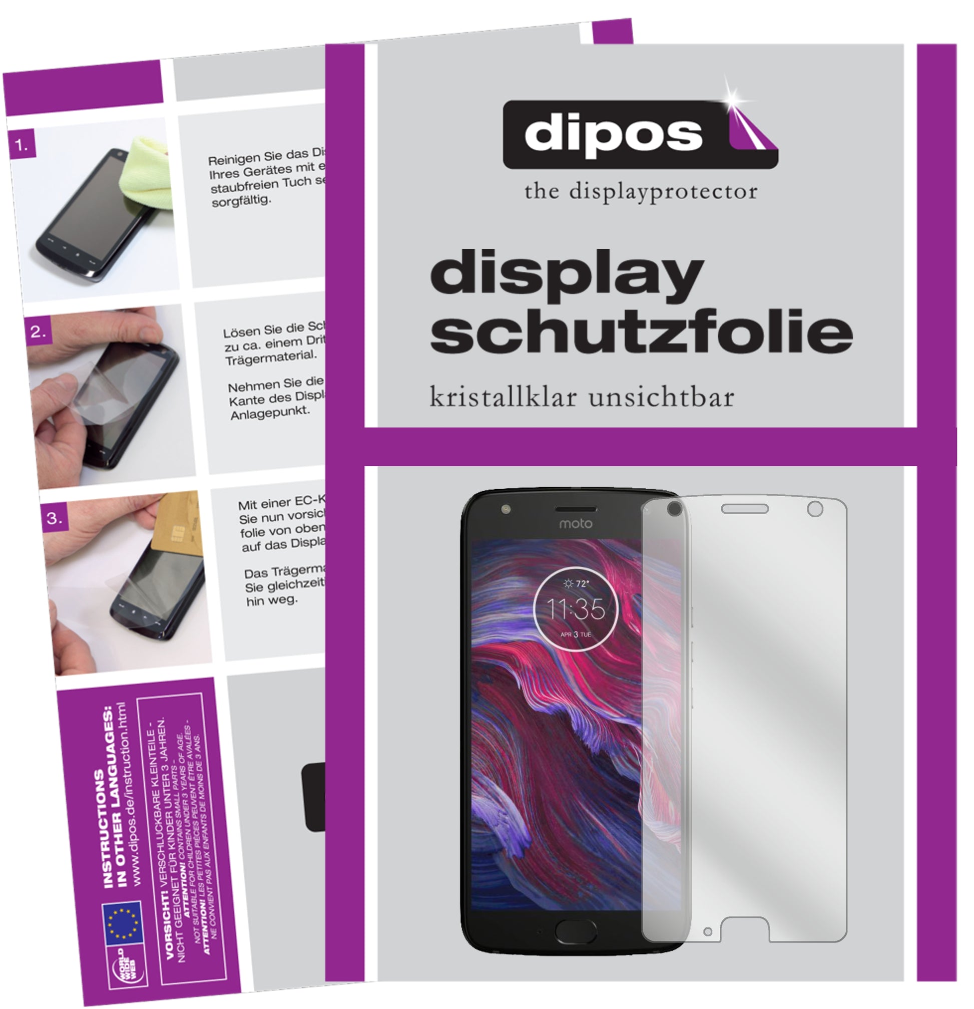 Kristallklare, dünne Schutzfolie: Kratzfest & passgenau für Lenovo-Motorola Moto X4
