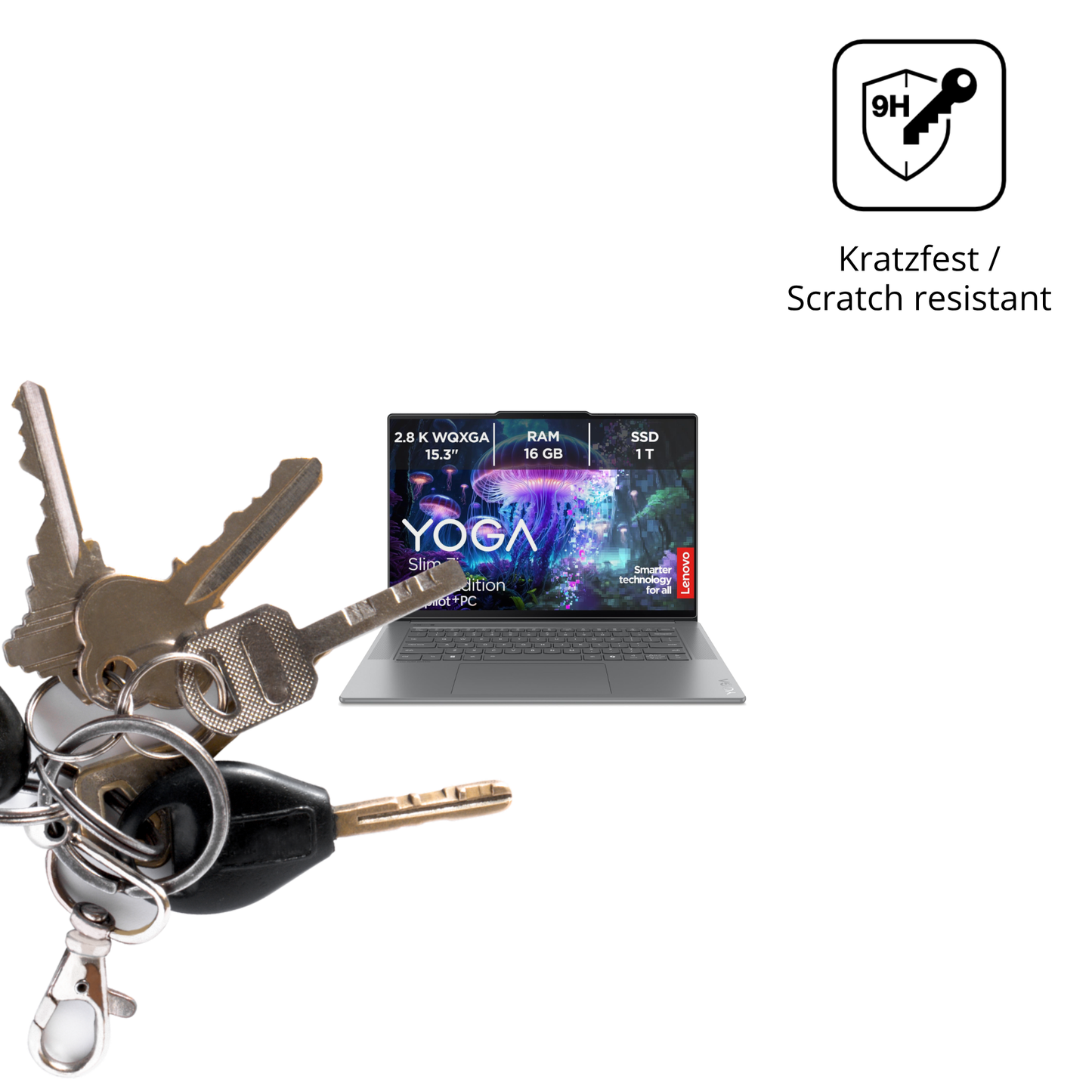 dipos Displayschutz für Lenovo Slim 7i Ultra Gen 11 14 Zoll, transparente Oberfläche, perfekte Passform auch für die Rundungen