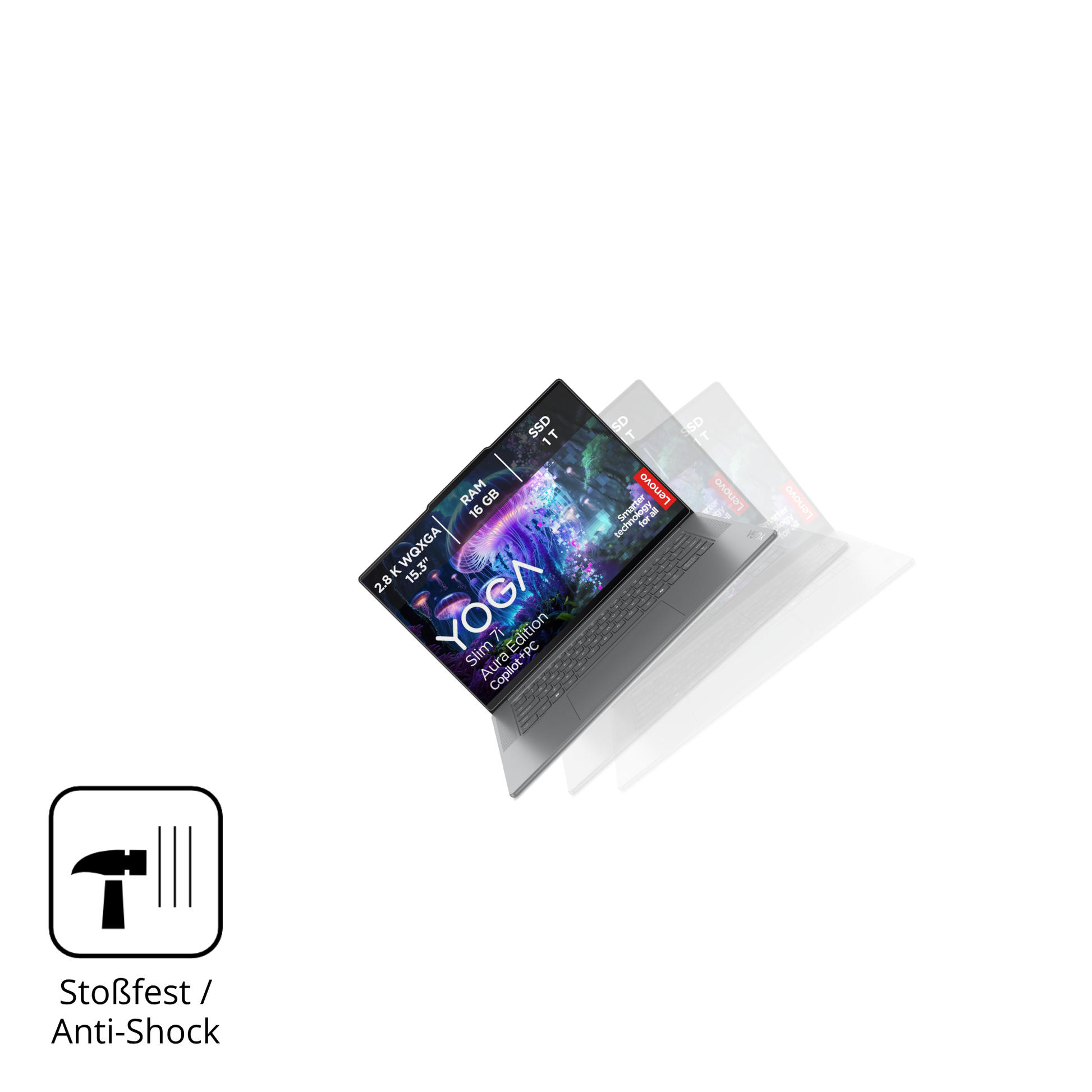 Schutz gegen Kratzer auf dem Lenovo Slim 7i Ultra Gen 11 14 Zoll Glas durch Schlüssel, Stöße gegen die Tischkante oder Stürze