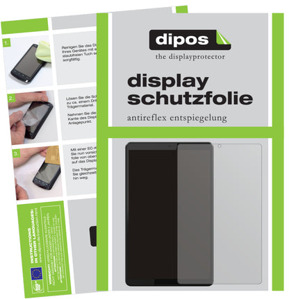 Matte Displayschutzfolie von dipos passend für Lenovo Smart Tab M8, präziser Zuschnitt und blasenfrei montiert