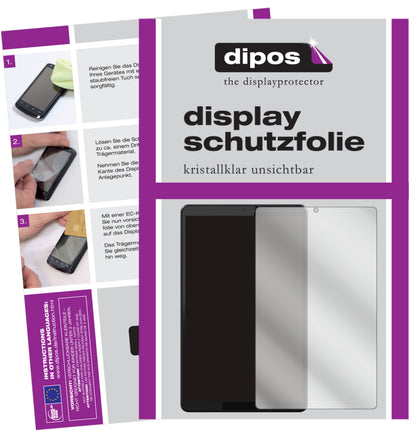 Klare Displayschutzfolie von dipos passend für Lenovo Smart Tab M8, präziser Zuschnitt und blasenfrei montiert