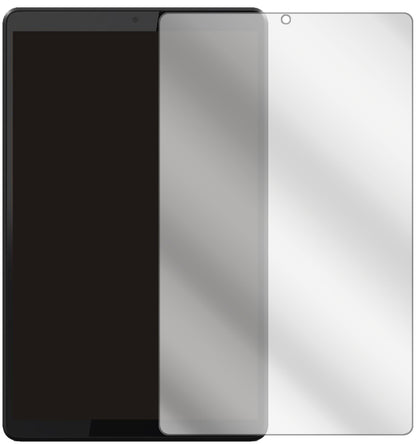 LenovoSmart Tab M8 mit aufgebrachter dipos Displayschutzfolie, glasklare Darstellung ohne Einschränkungen
