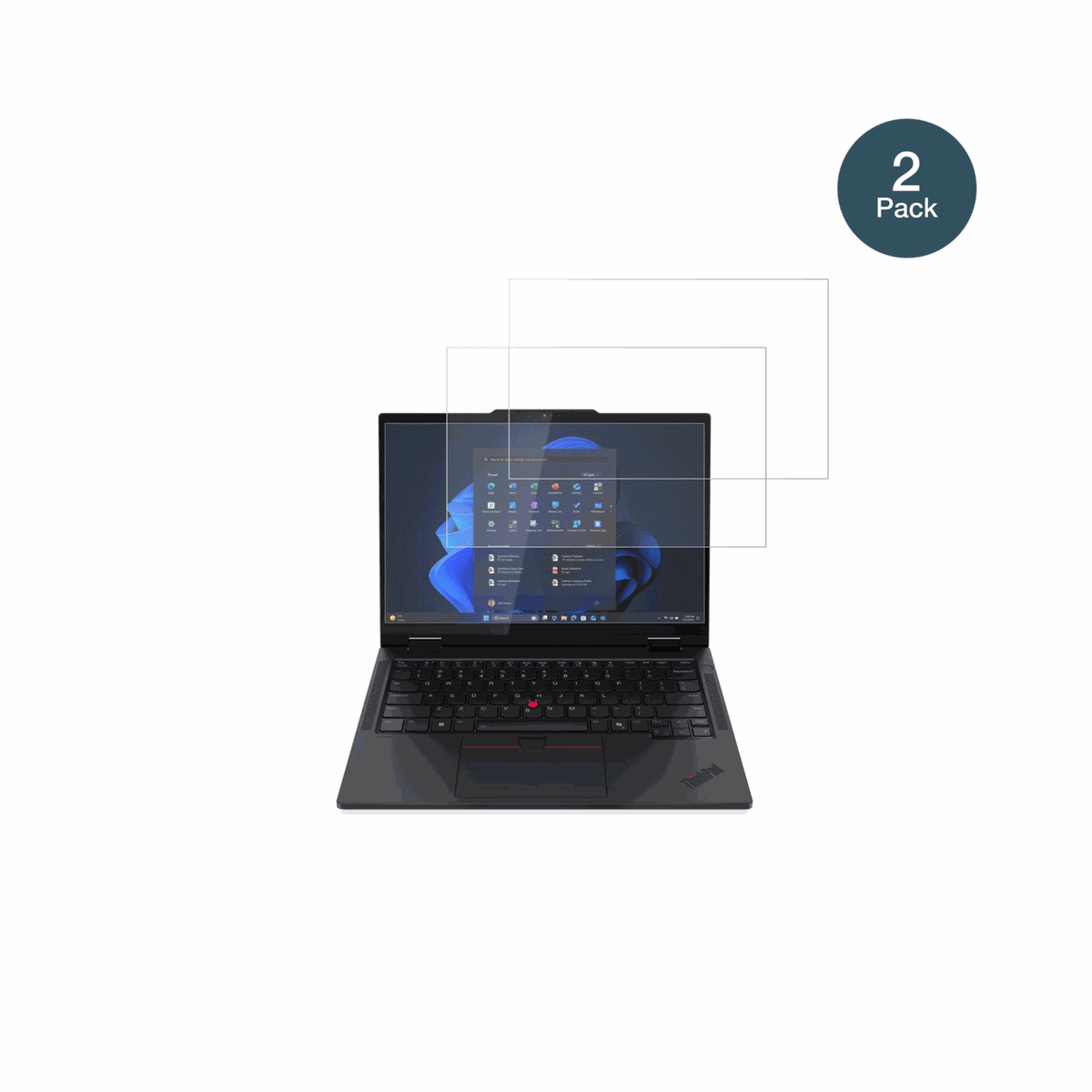 LenovoT14s 2-in-1 G1 mit aufgebrachter dipos Panzerfolie, die lästige Fingerabdrücke minimiert