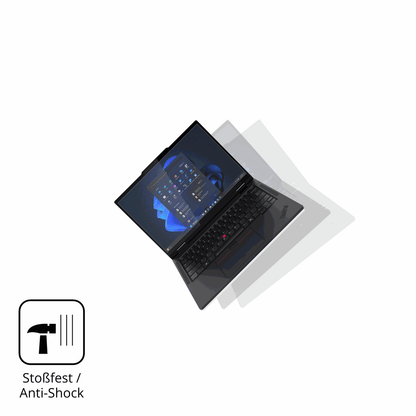 Schutz gegen Kratzer auf dem Lenovo T14s 2-in-1 G1 Glas durch Schlüssel, Stöße gegen die Tischkante oder Stürze