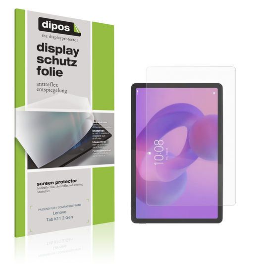 Matte Displayschutzfolie von dipos passend für lenovotab k11 2.gen, präziser Zuschnitt und blasenfrei montiert