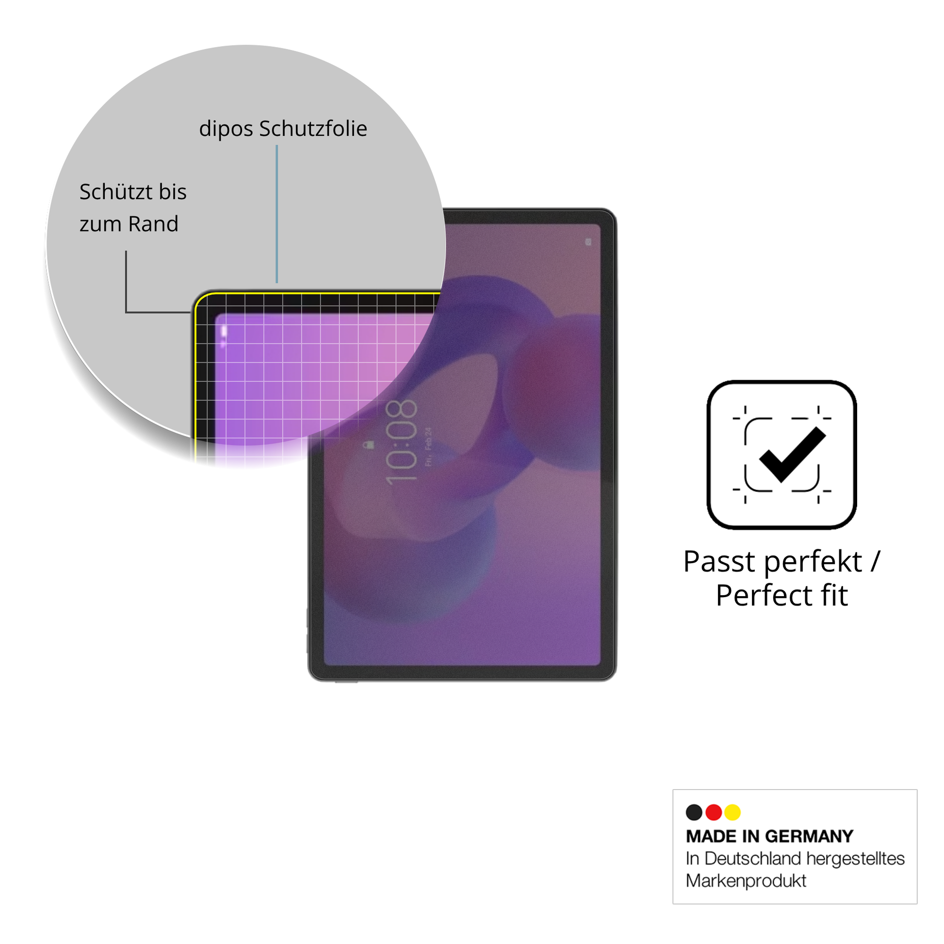 Schutz gegen Kratzer auf dem lenovotab k11 2.gen Glas durch Schlüssel oder Ähnliches