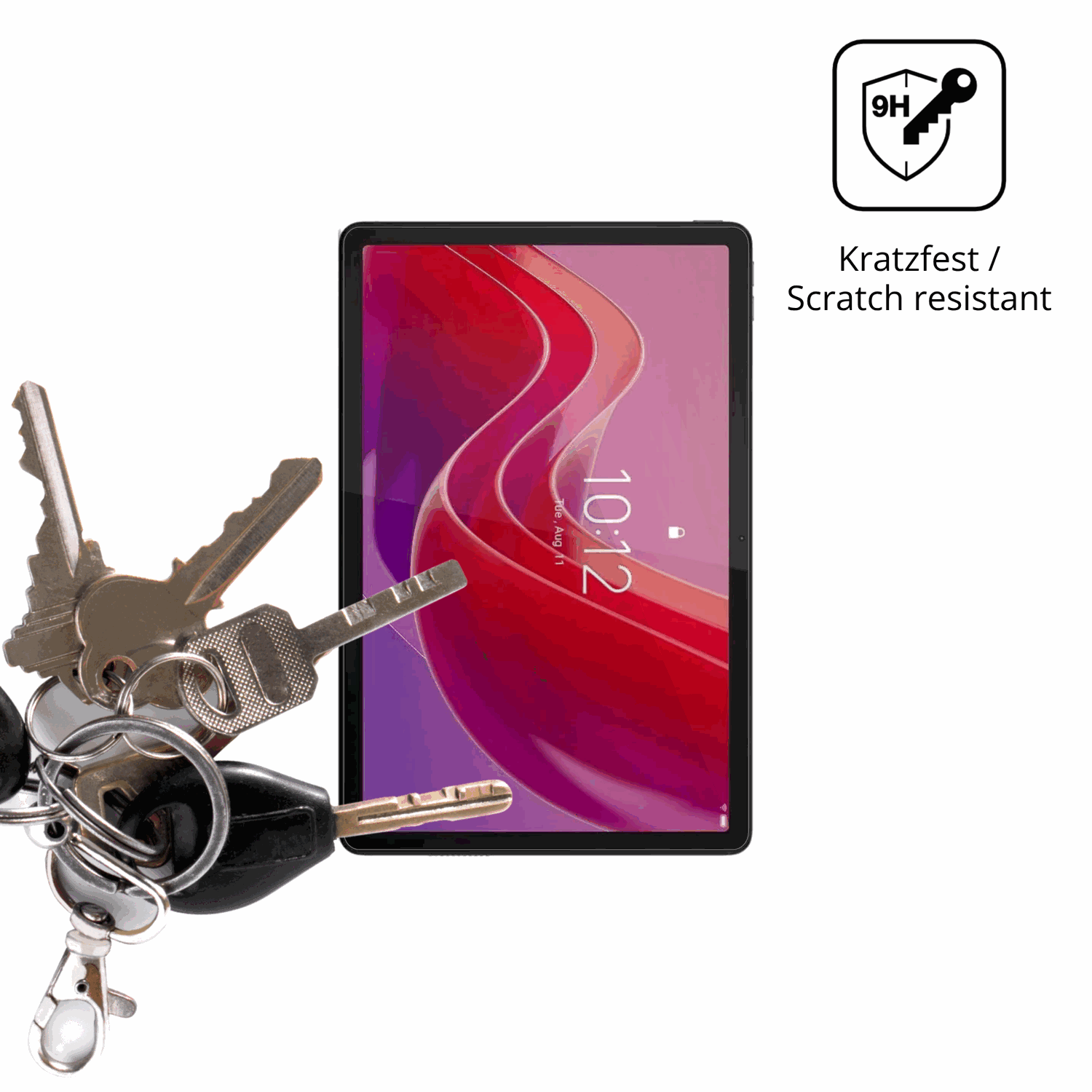 dipos Displayschutz für Lenovo Tab K12, transparente Oberfläche, perfekte Passform auch für die Rundungen