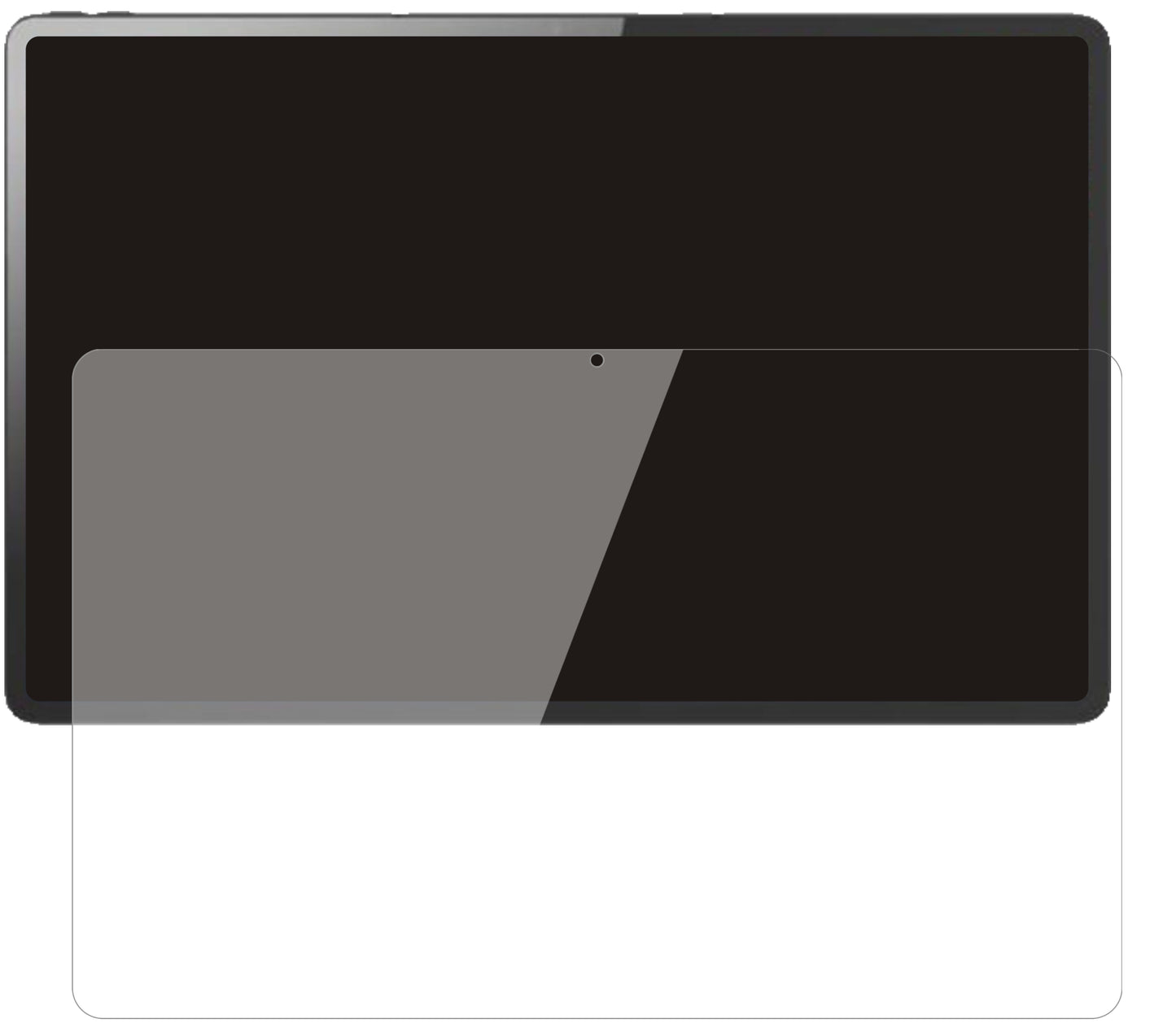 LenovoTab P12 Pro mit aufgebrachter dipos Flex Schutzfolie, glasklare Darstellung ohne Einschränkungen