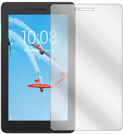 LenovoTB-7104F mit aufgebrachter dipos Displayschutzfolie, glasklare Darstellung ohne Einschränkungen