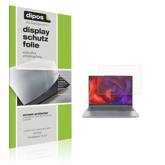 Matte Displayschutzfolie von dipos passend für Lenovo ThinkBook 16 G7, präziser Zuschnitt und blasenfrei montiert