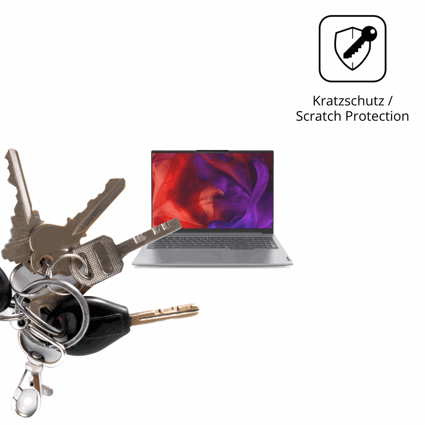 Schutz gegen Kratzer auf dem Lenovo ThinkBook 16 G7 Glas durch Schlüssel oder Ähnliches