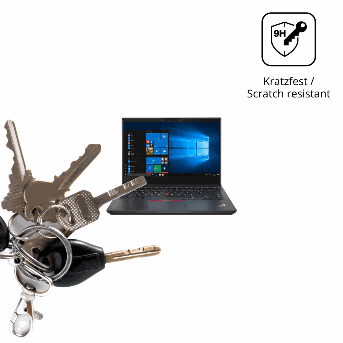 dipos Displayschutz für Lenovo ThinkPad E14 Gen 1, transparente Oberfläche, perfekte Passform auch für die Rundungen