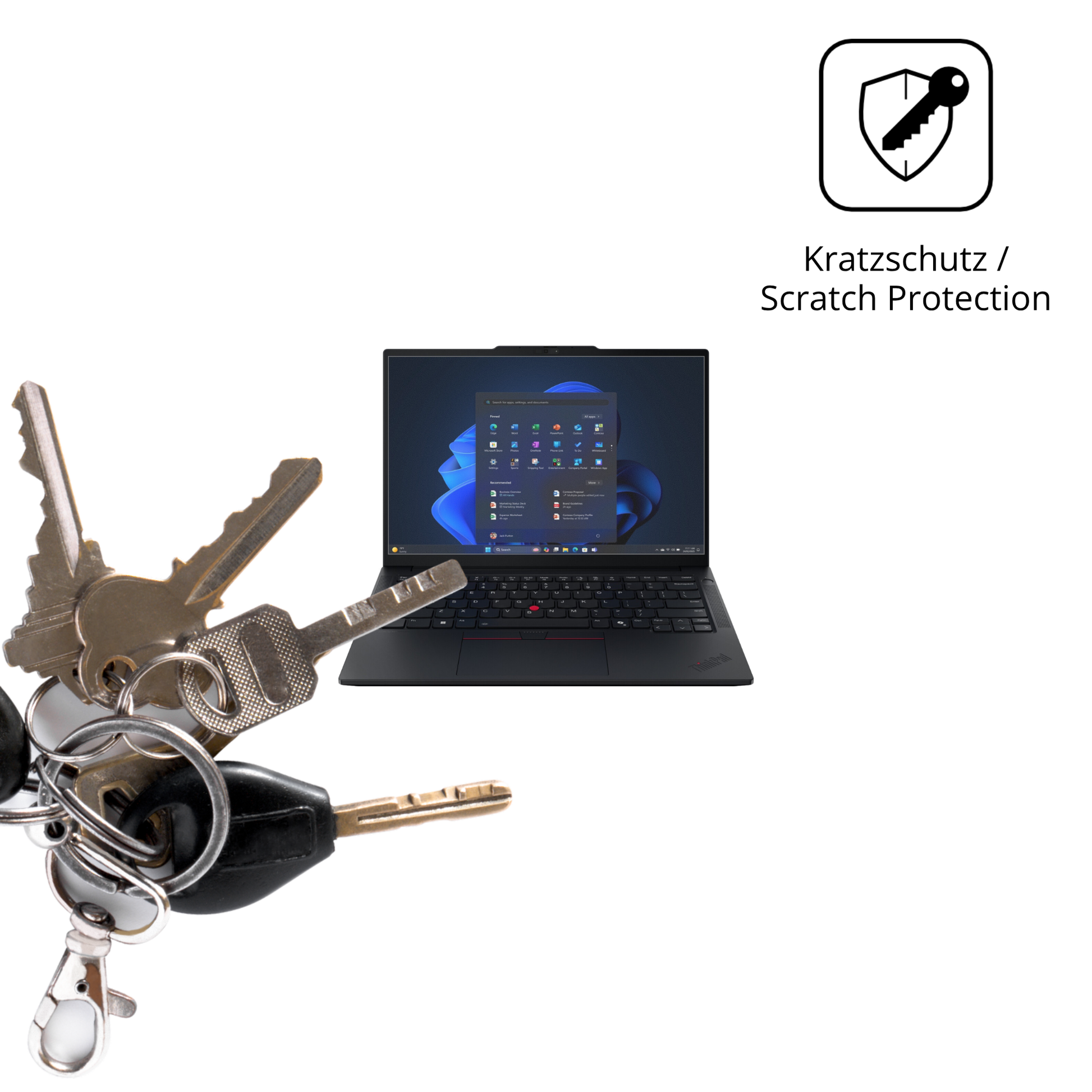 Schutz gegen Kratzer auf dem Lenovo Thinkpad E14 Gen7 14 Zoll Glas durch Schlüssel oder Ähnliches