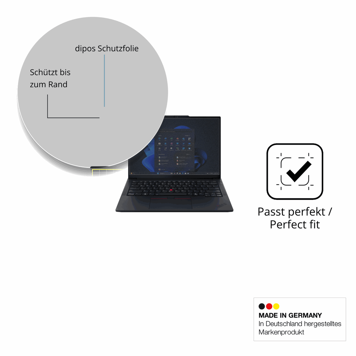 Schutz gegen Kratzer auf dem Lenovo Thinkpad E14 Gen7 14 Zoll Glas durch Schlüssel oder Ähnliches