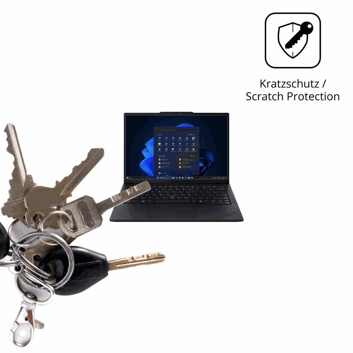 Schutz gegen Kratzer auf dem Lenovo Thinkpad E14 Gen7 14 Zoll Glas durch Schlüssel oder Ähnliches