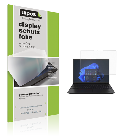 Matte Displayschutzfolie von dipos passend für Lenovo ThinkPad L14 AMD G6, präziser Zuschnitt und blasenfrei montiert