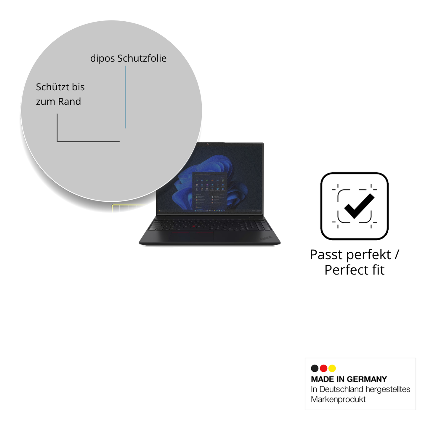 Schutz gegen Kratzer auf dem Lenovo ThinkPad L14 AMD G6 Glas durch Schlüssel oder Ähnliches