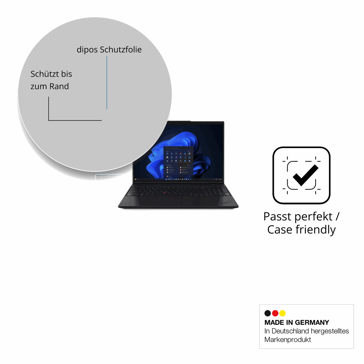 Besonders flexibler Displayschutz mit Anti-Shock-Schicht im Materialmix