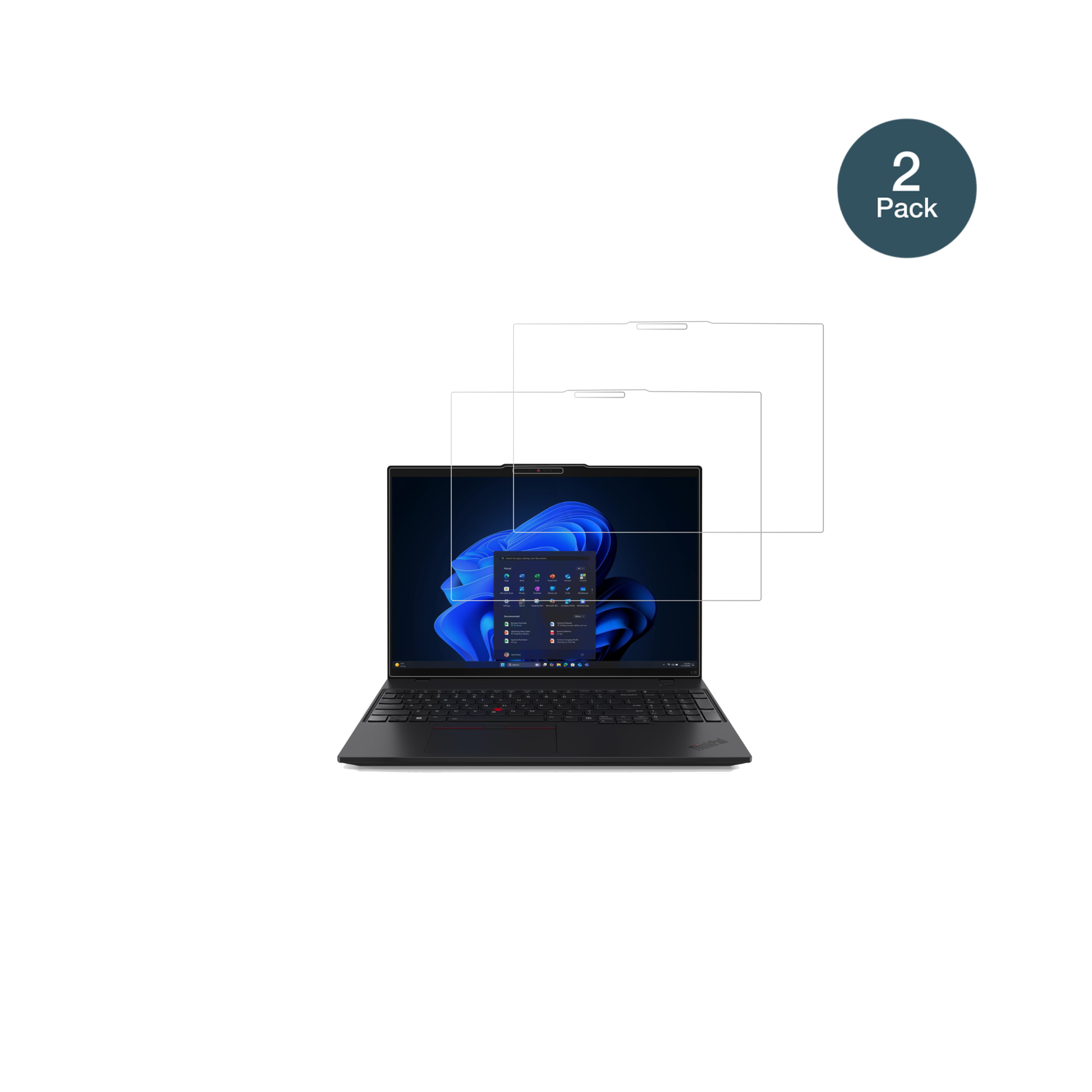 LenovoThinkPad L16 G2 mit aufgebrachter dipos Flex Schutzfolie, glasklare Darstellung ohne Einschränkungen