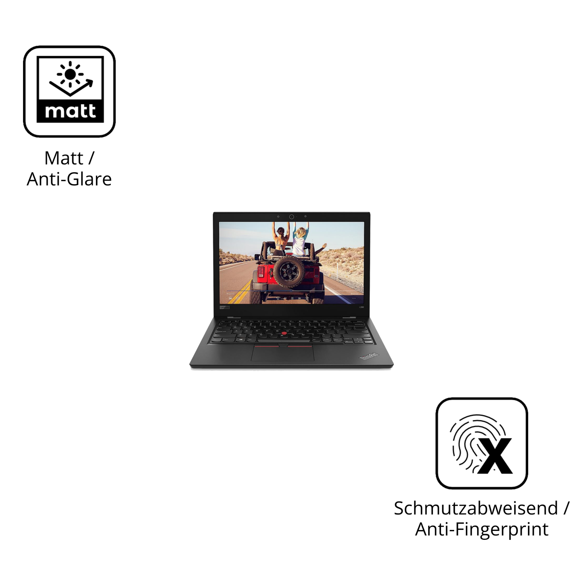 Dünne und entspiegelnde Folie passend zugeschnitten für Lenovo ThinkPad L380
