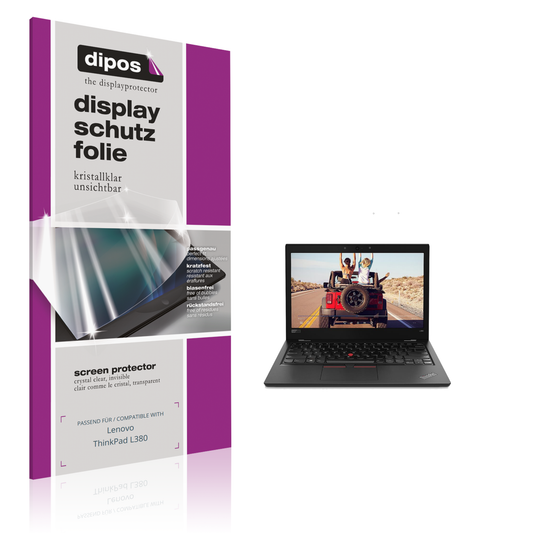 Klare Displayschutzfolie von dipos passend für Lenovo ThinkPad L380, präziser Zuschnitt und blasenfrei montiert
