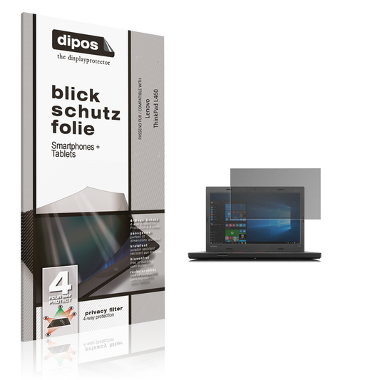 Blickschutzfolie von dipos passend für Lenovo ThinkPad L460, präziser Zuschnitt und blasenfrei montiert