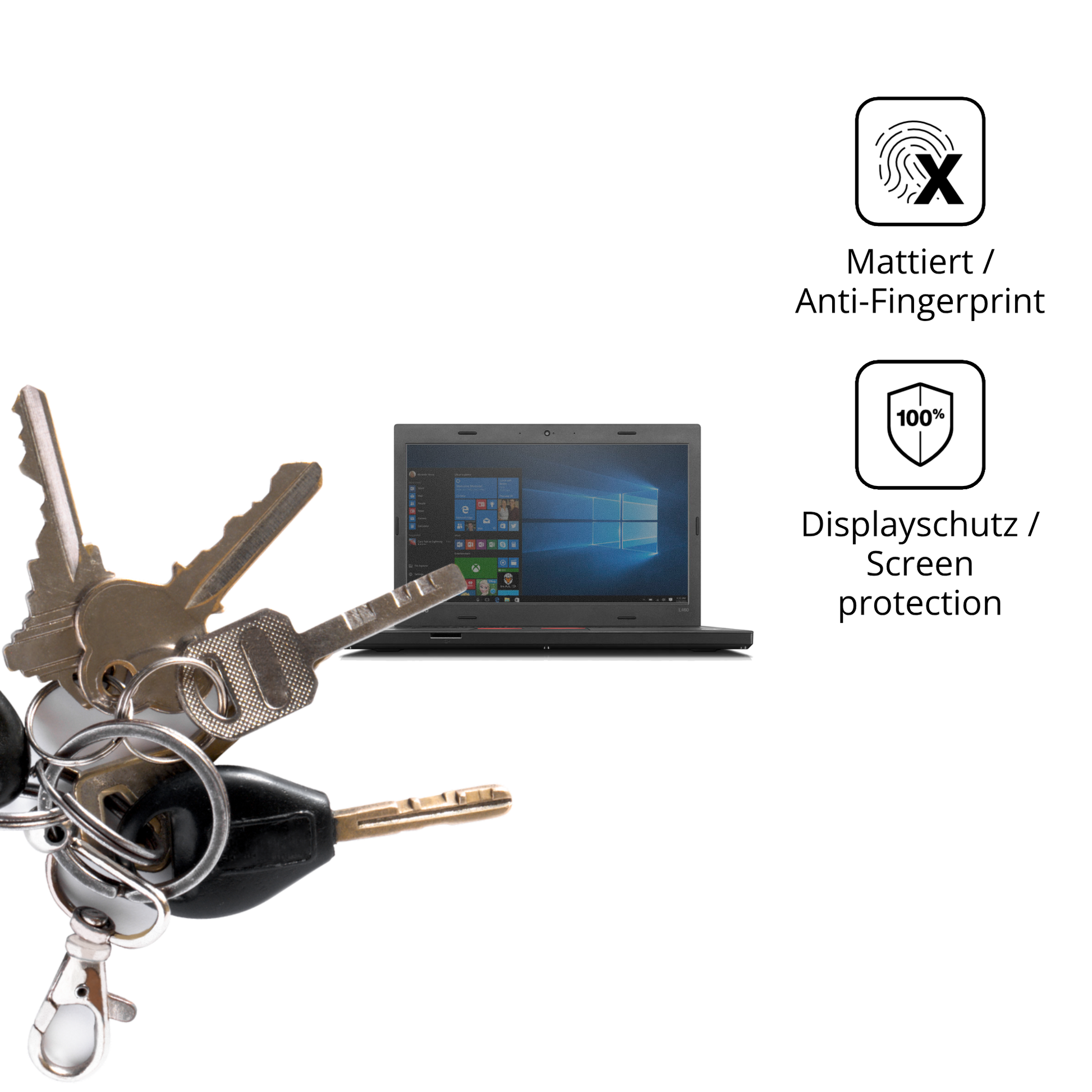 dipos Displayschutz für Lenovo ThinkPad L460, mattierte Oberfläche, Blickschutzfilter und perfekter Passform