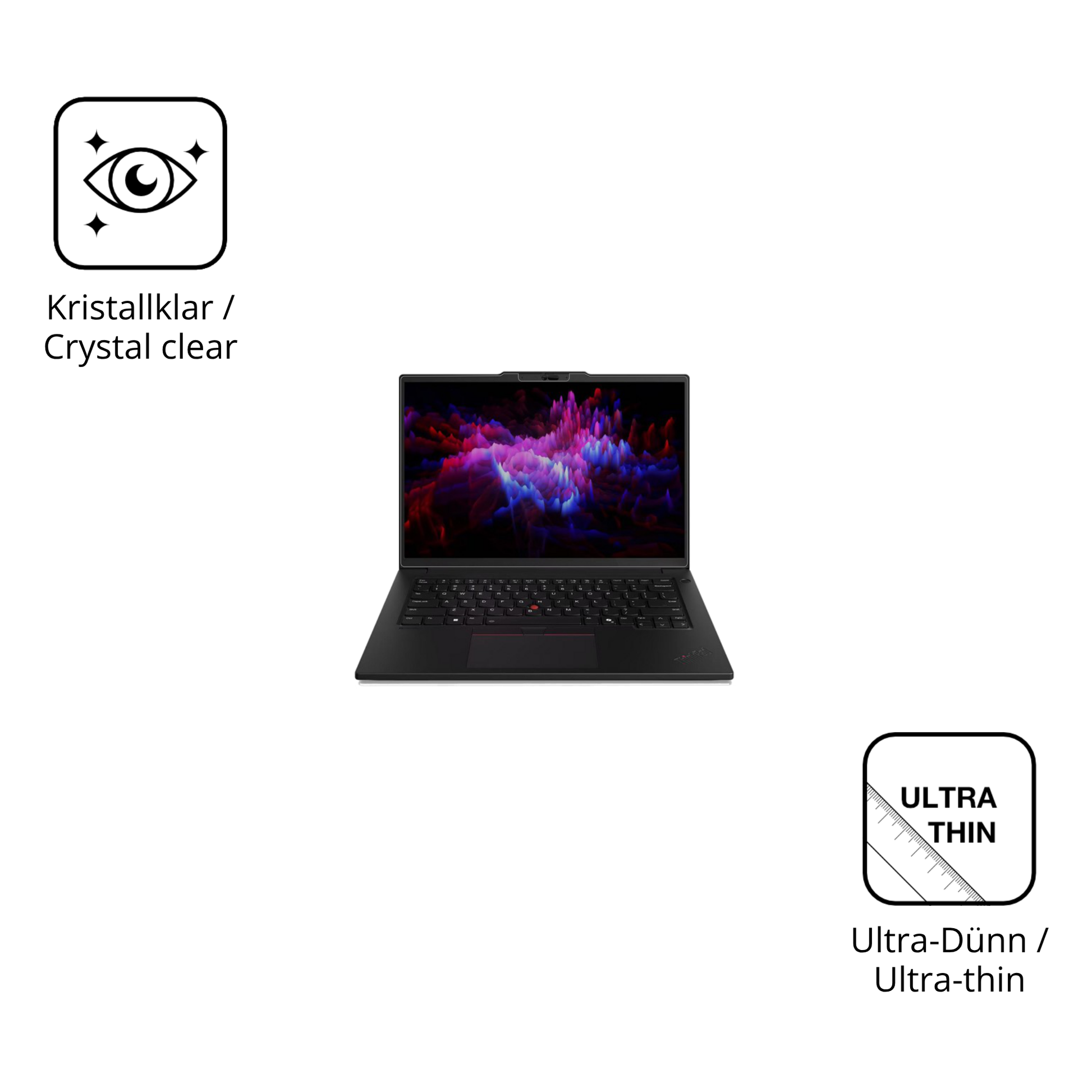 Dünne und klare Folie passend zugeschnitten für lenovothinkpad p14s gen 6 14.5 zoll