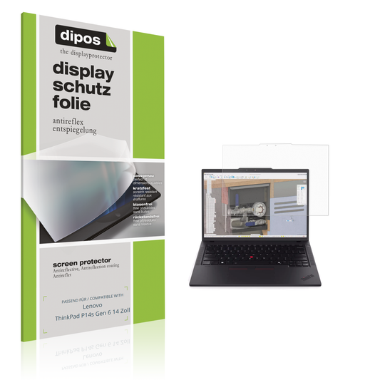 Matte Displayschutzfolie von dipos passend für Lenovo ThinkPad P14s Gen 6 14 Zoll, präziser Zuschnitt und blasenfrei montiert